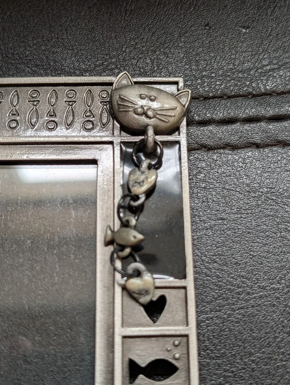 Vintage 2006 Fetco Collectible Kitty Cat Charm Silver Tone 4x6 Picture Frame